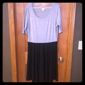 Lularoe Nicole Dress- Black/Grey Two-Toned Dress
